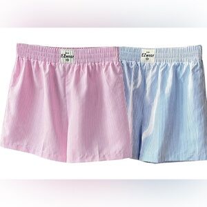 2 SHEIN Womens Plus Size Striped Print Summer Elastic Waist Boxer Shorts 20 NWOT